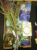 Lot of decorative faux moss and plants