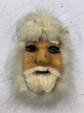 Native American Hand Crafted Arctic Shaman Face made of Leather and Fur