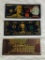 Lot of 3 Plated Foil Novelty Notes Gold Banknotes $2, $10 and $100