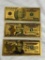 Lot of 3 Plated Foil Novelty Notes Gold Banknotes $20, $10 and $100