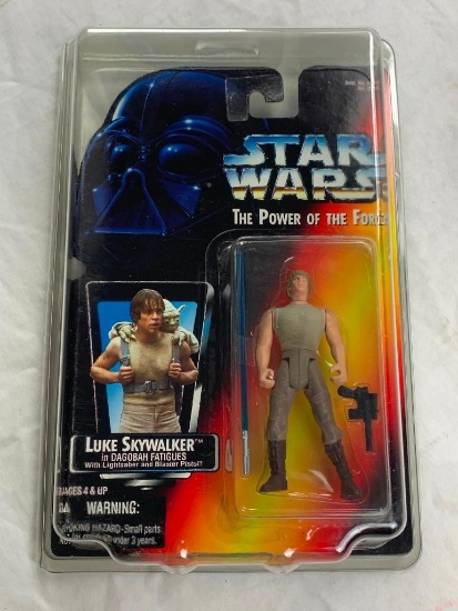 1995 STAR WARS Power Of The Force LUKE SKYWALKER DAGOBAH Action Figure NEW with Long Lightsaber