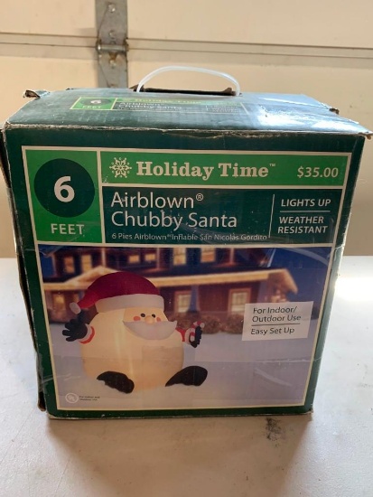 Holiday Time 6 Feet Airblown Chubby Santa Light Up