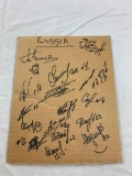 Russia Team Signed Cardboard Sheet