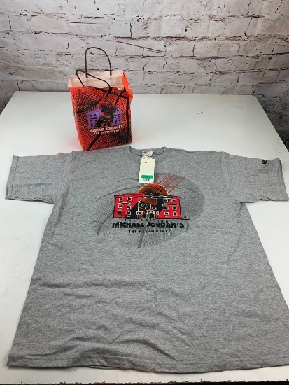 Vintage 90?s Michael Jordan Restaurant T Shirt NEW with Tag and Restaurant Gift Bag Size XL