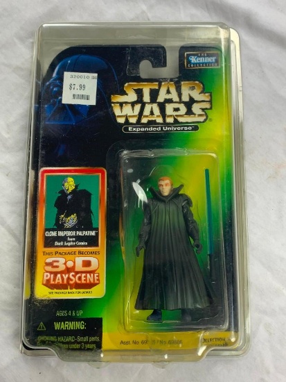 STAR WARS 1998 Expanded Universe 3D Play Scene CLONE EMPEROR PALPATINE Action Figure NEW with case