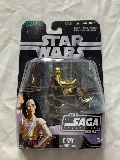 Star Wars The Saga Collection C-3PO With Ewok Throne Action Figure NEW Return Of The Jedi