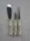 Lot of 3 Cutco pearl white handle knives