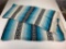Southwestern Style Blue, White and black Print Cotton Fabric Throw Blanket