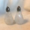Vintage Glass Rose-Theme Salt and Pepper Shakers with Silverplate Tops