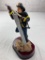 Fireman climbing ladder with hose figure Including blank plate for engraving