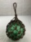 Japanese ANTIQUE 8 Inch Glass Nautical Fishing Flout Buoy with Net