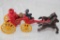 Vintage Cast Iron Fire Water Wagon with Horses and Rider 81/2