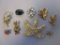 Lot of 9 costume jewelry brooches