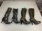Lot of 2 Vintage Knee High Boots with high heels Size 7