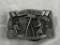 1985 F.D. The Fire Fighter Laying It On The Line Belt Buckle Limited Edition by CJ
