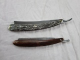 Lot of 2 barber style straight razors