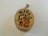Nice 925 vintage Mexico Pendant colored pieces inside pendant 17.2g