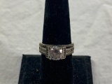 Sterling Silver .925 Ring with Clear Stone 5.1 Gram Size 8