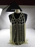 Lot of 2 fancy beaded flapper-style accoutrements to wear over a blouse, dress, or costume