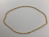 Italy 9.25 Sterling Silver Gold Tone Necklace 8.9 Grams