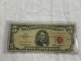Series 1963 $5 Five Dollar United States Red Seal Note