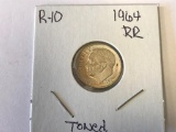 1964 90% Silver Roosevelt Dime - Toned