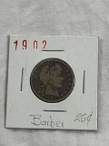 1902 Barber 25 Cent Coin 90% Silver