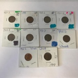 Lot 10 US Wheat Pennies 1 Cent Coins; 1909 - 1948S