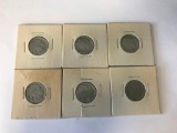 Lot of 6 US Buffalo Nickels; (3) No Date, 1927, and (2) 1936