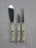 Lot of 3 Cutco pearl white handle knives