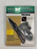 CRKT Pazoda 6490 pocket knife combo edge blade frame lock with pocket clip + Eat N Tool NEW