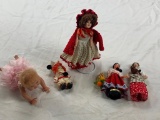 Lot of 5 Vintage Plastic Dolls