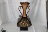 Large Metal Vase for Dry Arraingements very nice 26x12