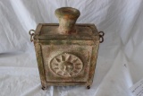 Nice Stone Wrapped in Steel Dry Plant Holder? Heavy
