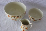 Set 1950s Mid century Halls Jewel Tea Superior bowls and creamer
