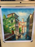 Acrylic On Canvas VENICE CANAL Art Signed by Artist