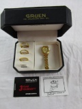 Ladies Gruen Watch with Three Cubic Zirconia Alternate Bezels in Original Box