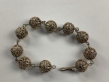 Vintage .925 Sterling Silver Bead Bracelet 12.7 Grams