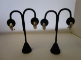 Lot of 2 silver-toned metal costume jewelry pierced earrings