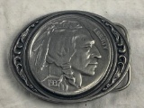 1937 Replica Indian Head Nickel Belt Buckle 1988 Siskiyou Buckle Co