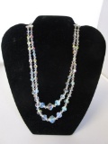 Iridescent clear bead fashion jewelry necklace