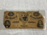 $5 Five Dollar Commercial Bank Georgetown Bill