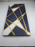 Canvas Painting of Blue/White/Yellow Abstract Lines by Karen Wather 24