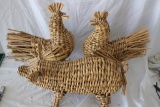 3 Nice Large Reed Style Chickens and Pig