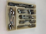 Lot of Flatware with tray- Forks, Spoons, Knifes
