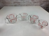 SET of 4 PYREX Glass Measuring Cups
