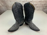 Western Gray Cowboy Boots size 8 1/2