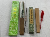 Two Japanese hand Fans with boxes