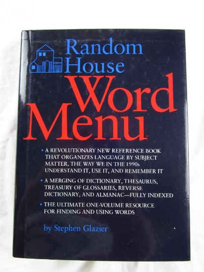 1992 "Random House: World Menu" by Stephen Glazier HARDCOVER