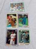 Lot of 5 1978 Topps Baseball STARS Hall Of Fame Players- Brett, Rose, Niekro, Perry, Carlton